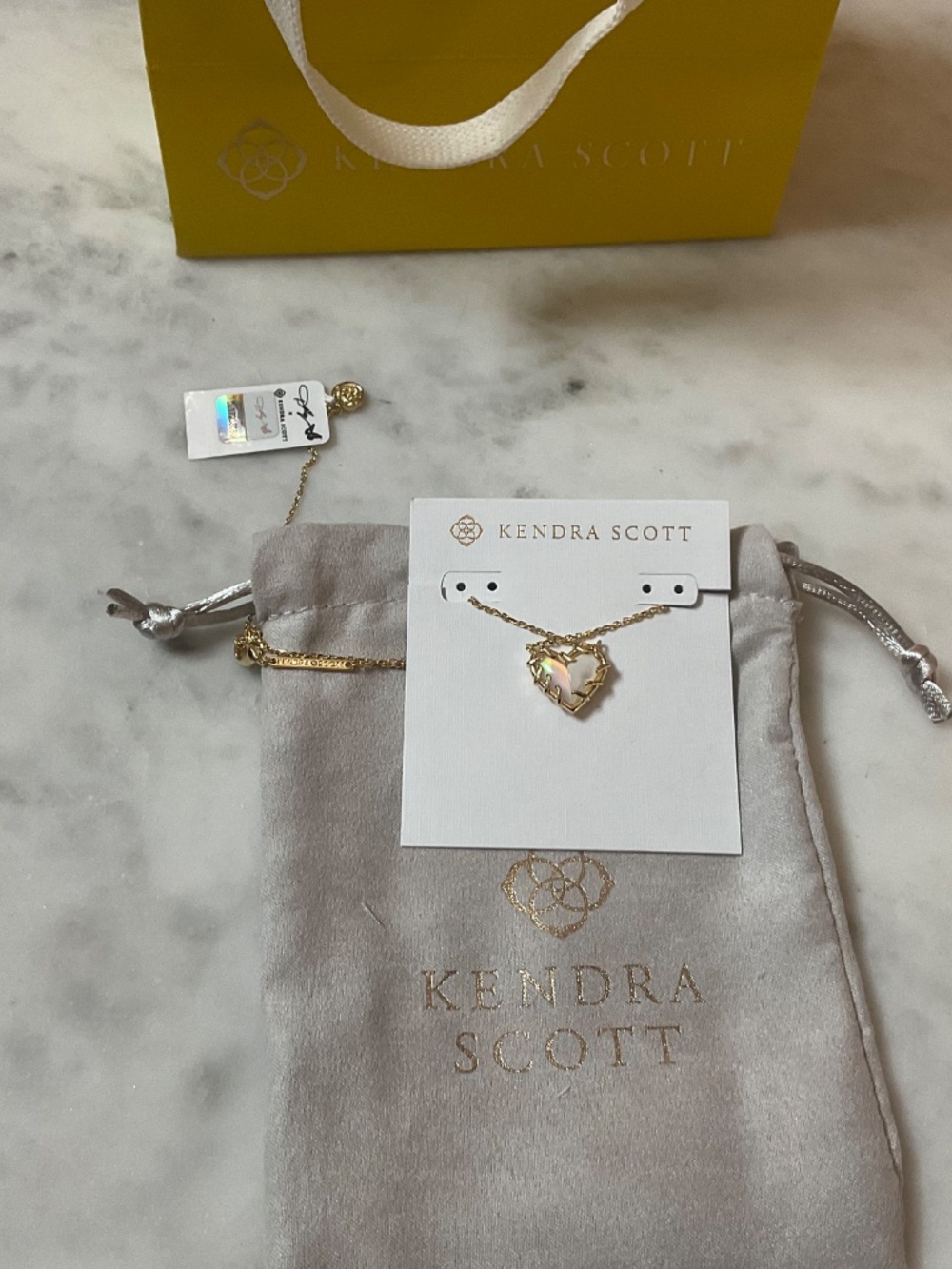 Dolly Parton x Kendra Scott Patchwork Ari Heart Gold Short Pendant Necklace - Picture 6 of 7